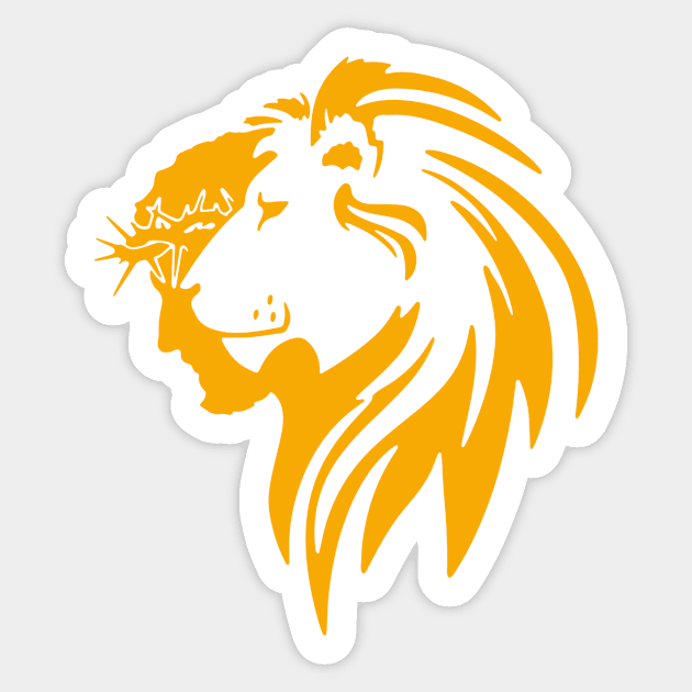 Christian Apparel Clothing Gifts - Jesus and Lion Sticker by AmericasPeasant